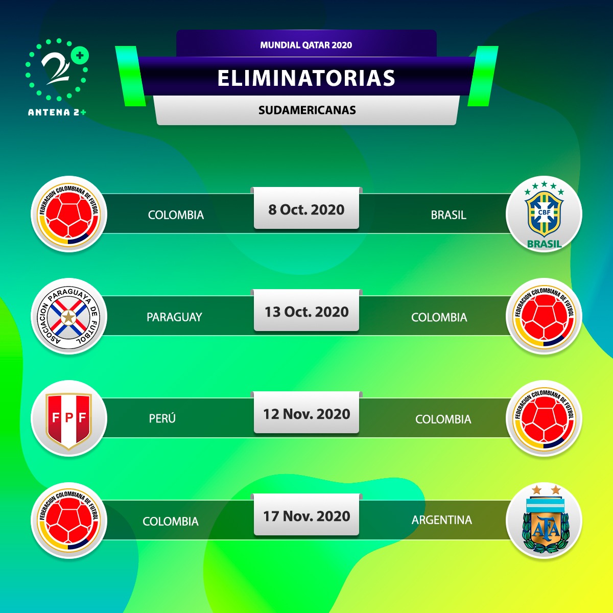 Selección Colombia: partidos fechas de eliminatoria mundial Catar 2022